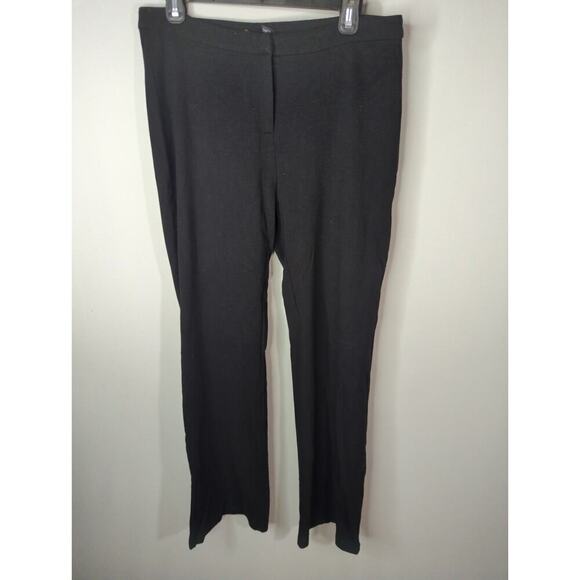 Eileen Fisher Trouser Pants Front Zip Slim Black Womens Small - Picture 1 of 8
